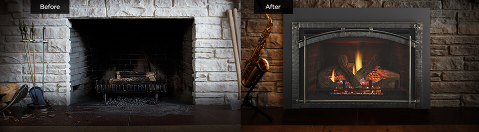 Update that old fireplace with a New Fireplace Insert!